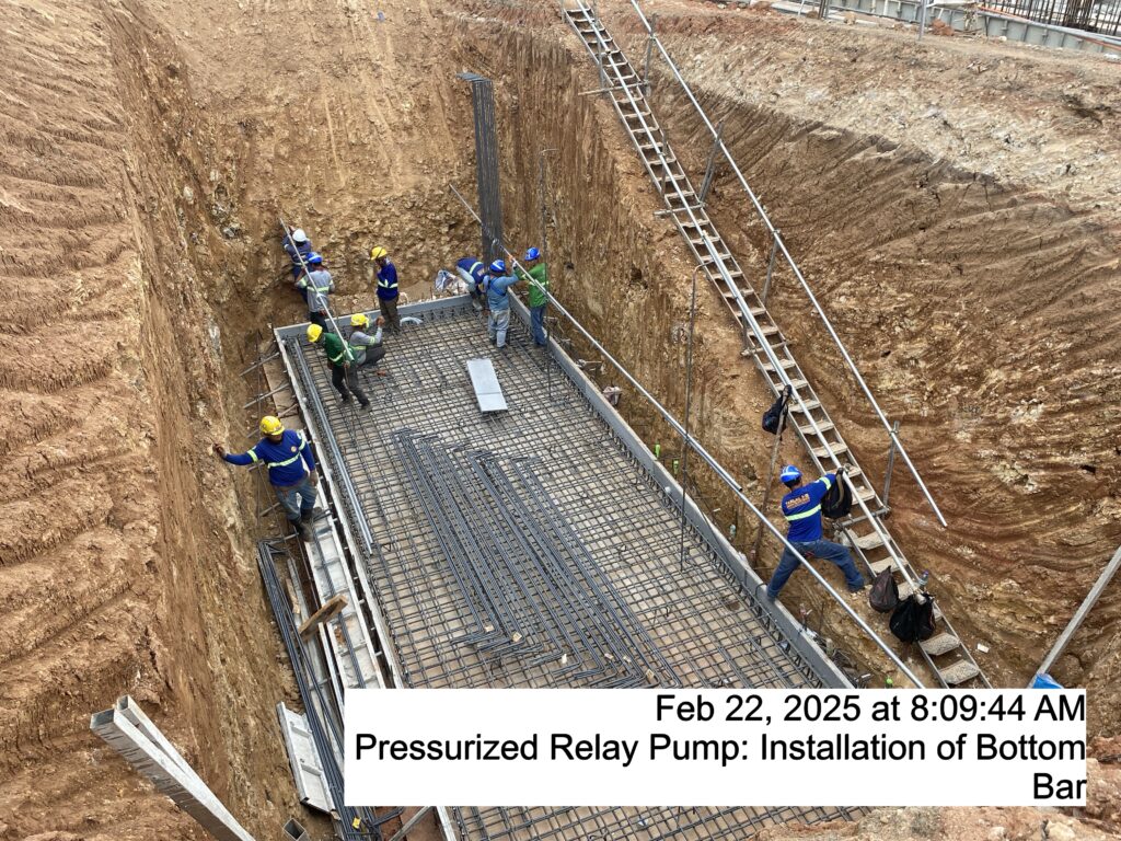 pressurized relay pump: installation of bottom bar
