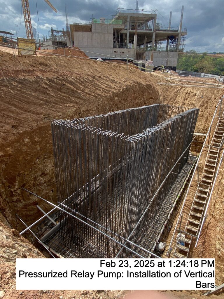 pressurized relay pump: installation of vertical bars