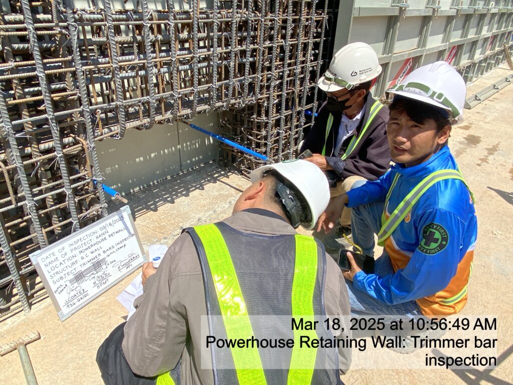 powerhouse retaining wall: trimmer bar inspection