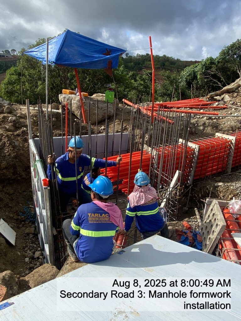 secondary road 3: manhole formwork installation