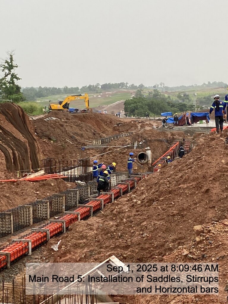 main road 5: installation of saddles, stirrups and horizontal bars