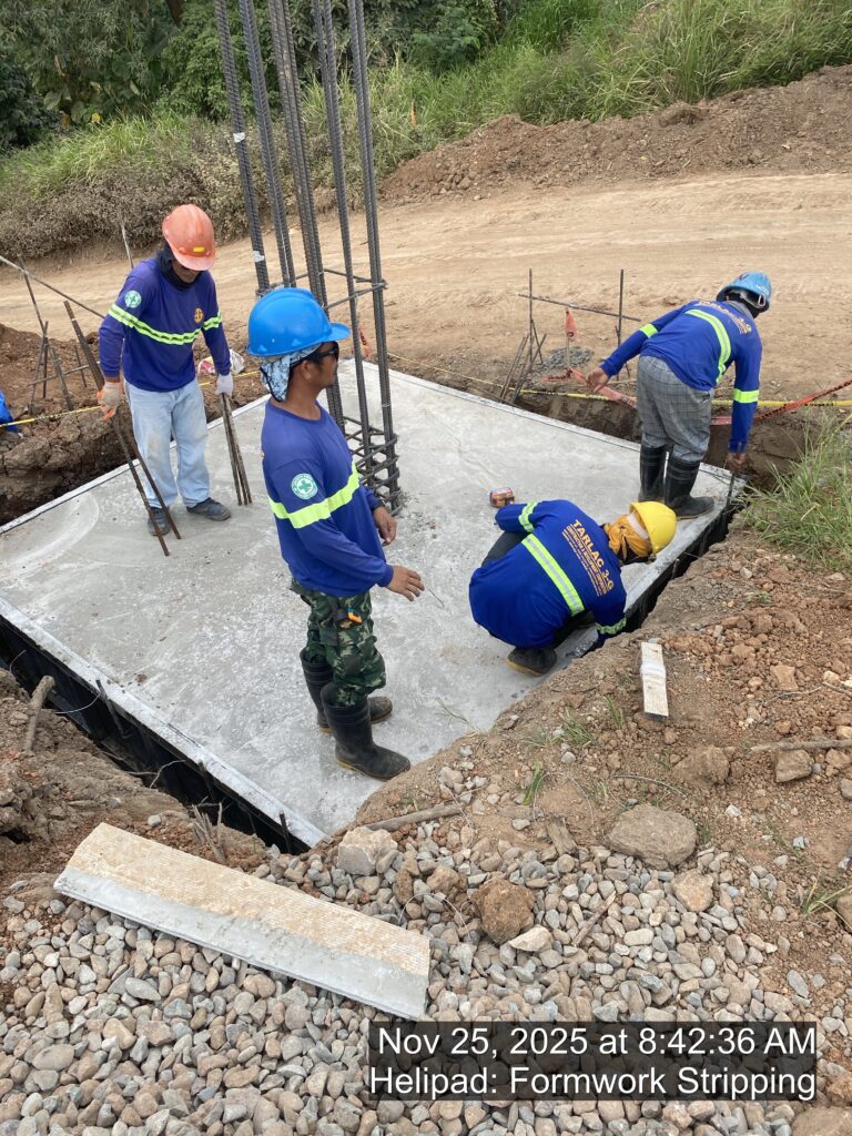helipad: formwork stripping
