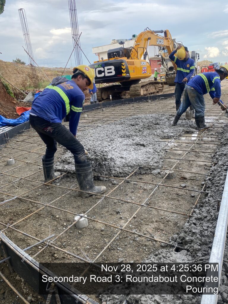 PCCP (Portland Cement Concrete Pavement) secondary road 3: roundabout concrete pouring