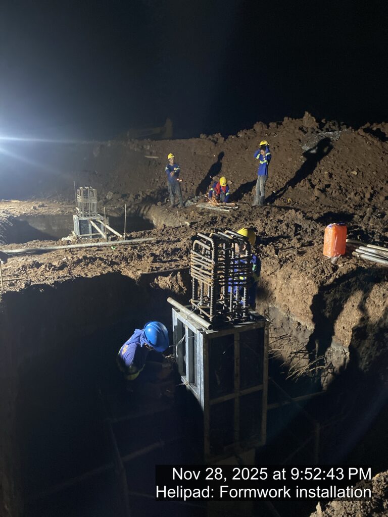 helipad: formwork installation