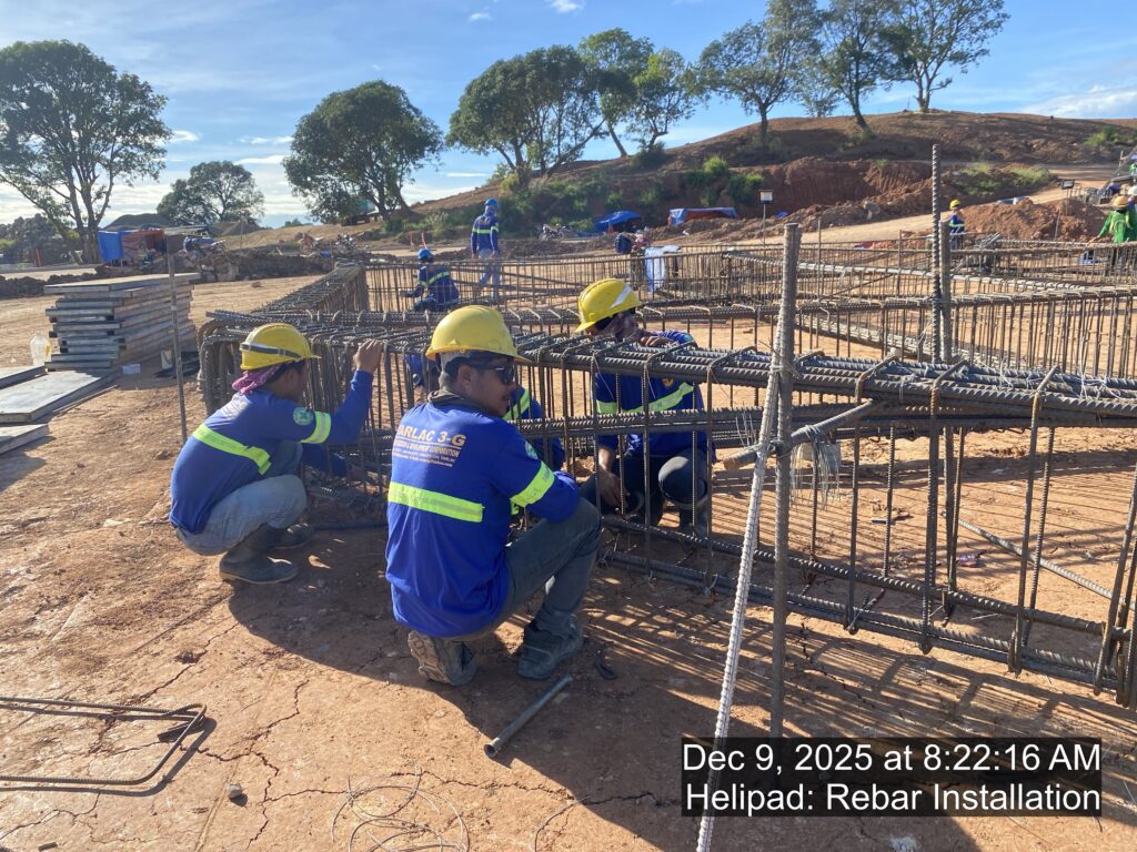 helipad: rebar installation