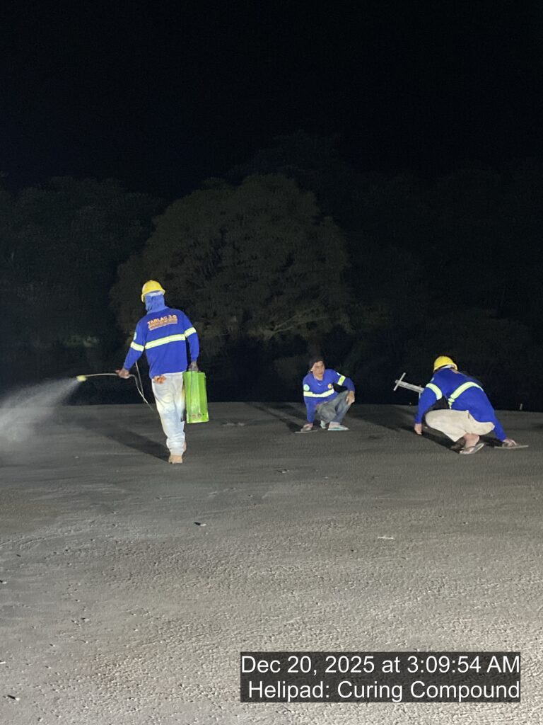 helipad: curing compound