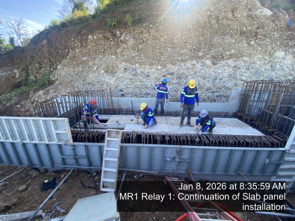 mr1 relay 1: continuation of slab panel installation