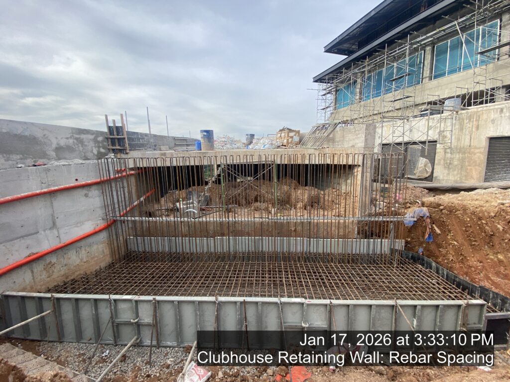 clubhouse retaining wall: rebar spacing