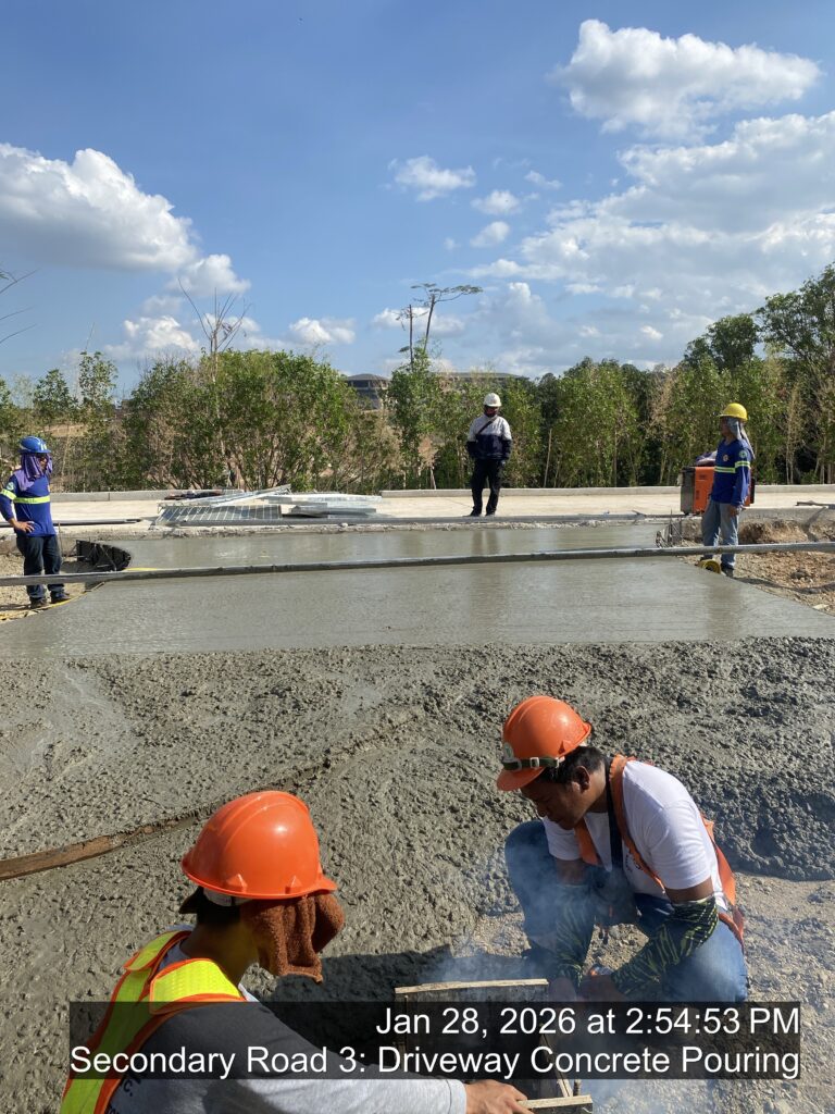 PCCP (Portland Cement Concrete Pavement) secondary road 3: driveway concrete pouring