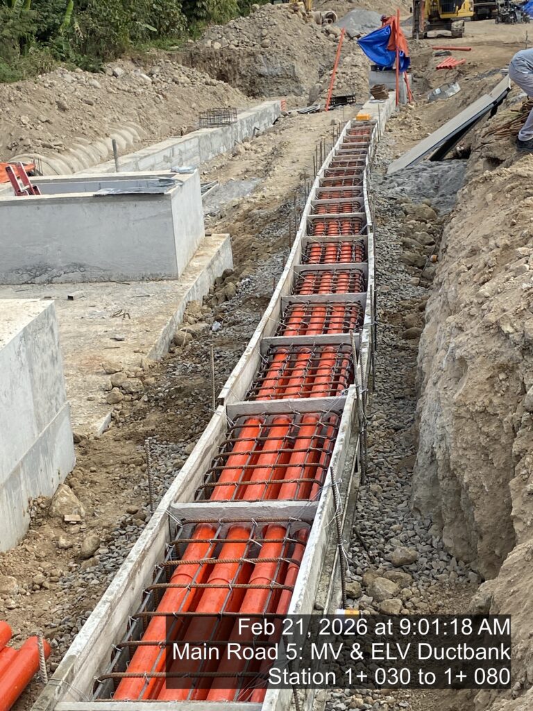 main road 5: mv & elv ductbank station 1+ 030 to 1+ 080